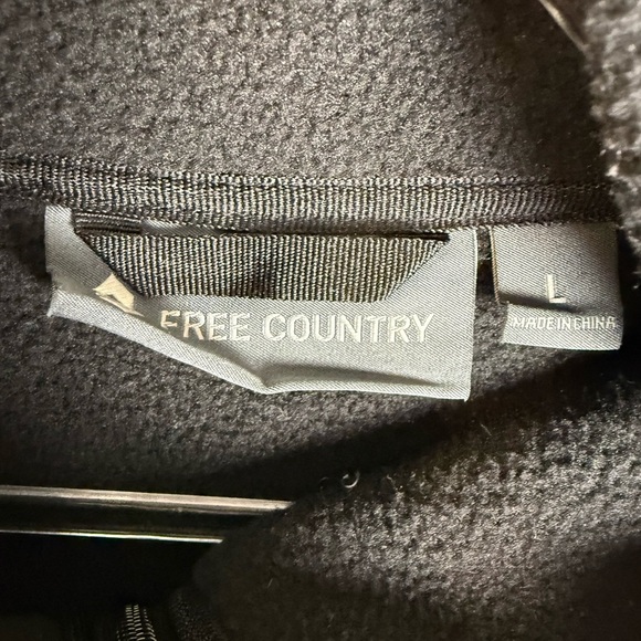 Free country fleece zip up jacket black size large preowned - Picture 4 of 7